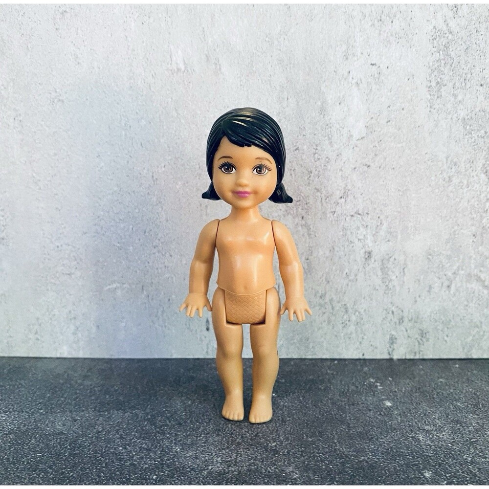 Vintage Mattel Barbie Friends of Kelly Doll 1994 Black Molded Hair 4"